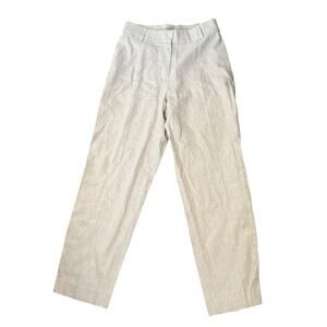 H&M Linen Blend Casual Straight Leg Old‎ Money Basic Office Wear Women Pants